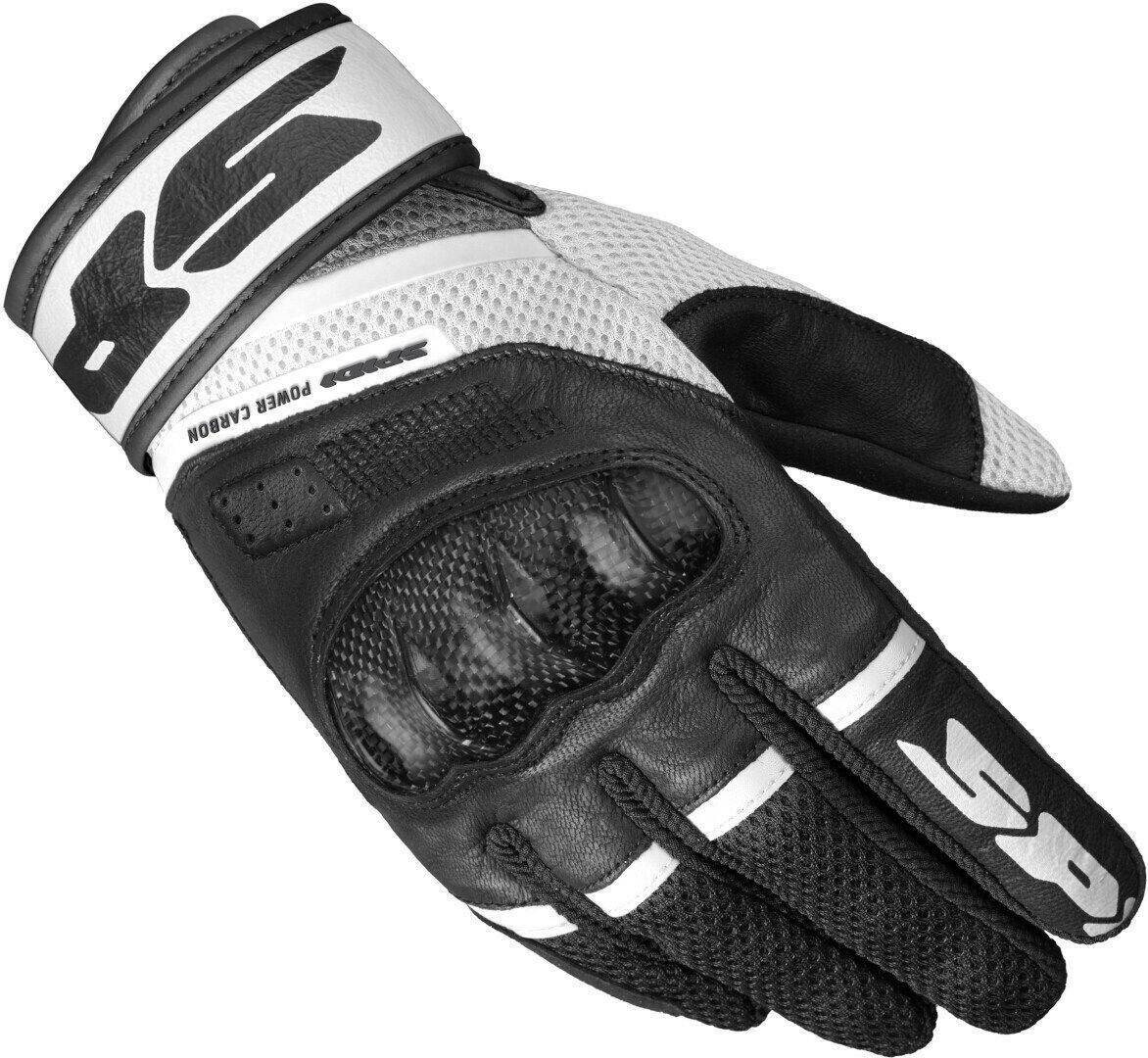 Motorradhandschuhe Spidi Power Carbon Handschuhe schwarz/weiss