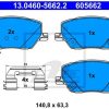 Auto-Bremsanlagen ATE Bremsbeläge vorne für Jeep Compass Renegade Fiat 500x (13.0460-5662.2)