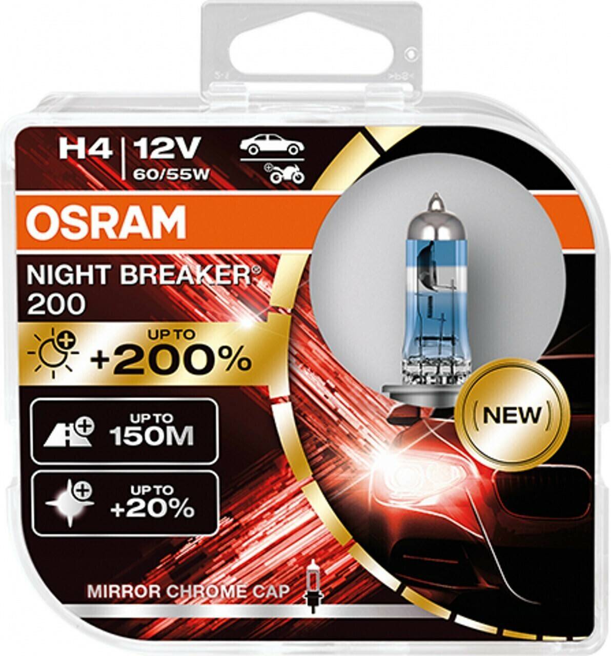 Autolampen Osram Night Breaker 200 H4 Duo-Box (64193NB200-HCB)