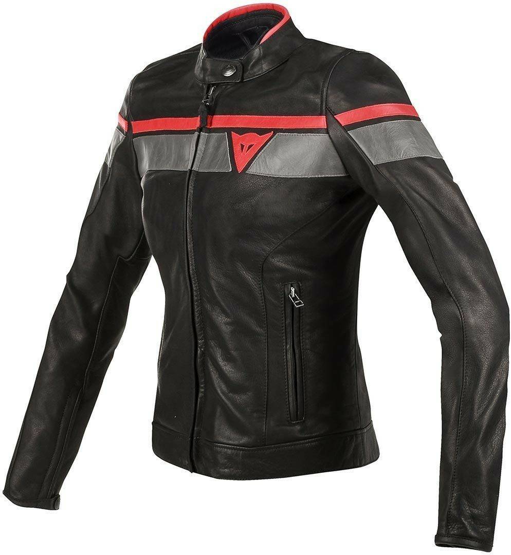 Dainese Blackjack Lady Jackeschwarz/grau/rot Motorradjacken