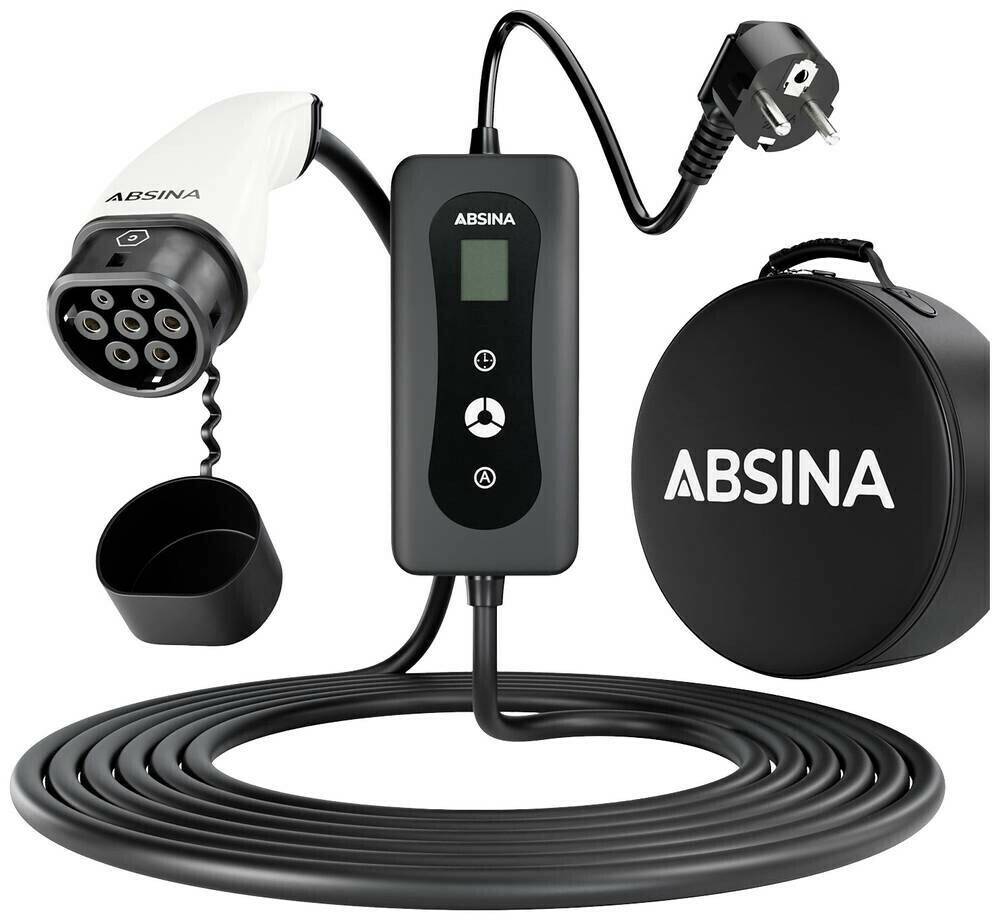 Stromtankstellen Absina Ladekabel für Elektroautos 1,8 - 3,7kW auf Typ 2 (52-230-1002)