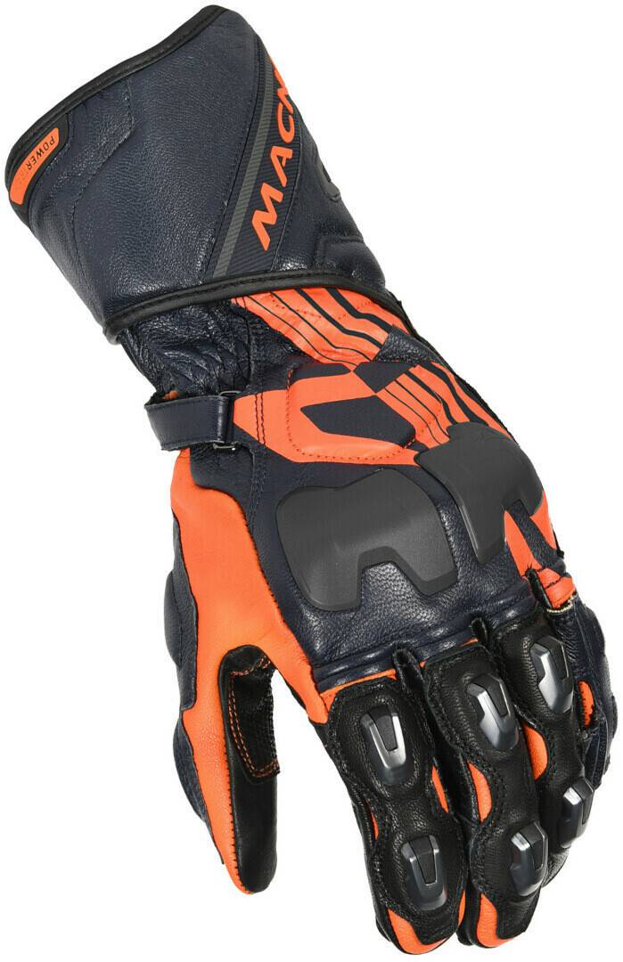 Motorradhandschuhe Macna Power Track Motorrad Handschuhe blau/orange