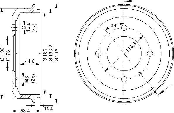 ATE Bremstrommel hinten rechts links für Hyundai Accent I (24.0218-0034.1) Auto-Bremsanlagen