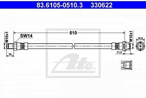 Auto-Bremsanlagen ATE 83.6105-0510.3 Bremsschlauch