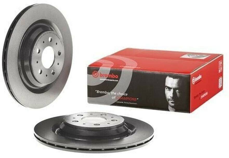 Brembo Bremsscheibe COATED DISC LINE innenbelüftet hinten Rechts Links für TESLA Model 3 EV Allrad (09.N361.11) Auto-Bremsanlagen