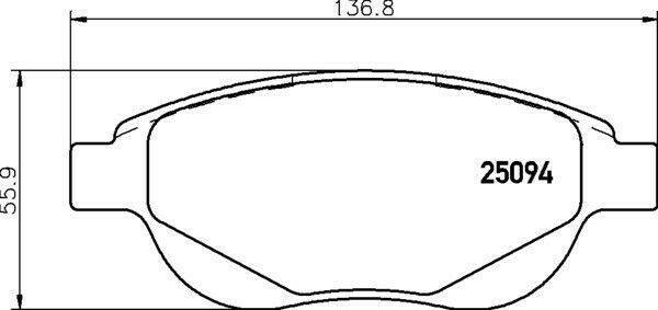 Brembo Bremsbelagsatz Scheibenbremse mit Zubehörvorne rechts links für Citroen C4 (P 61 137) Auto-Bremsanlagen