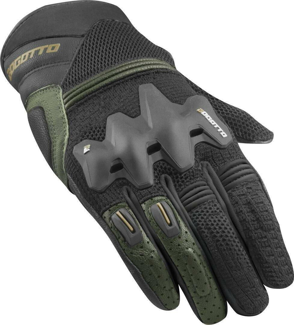 Motorradhandschuhe Bogotto Xatran perforierte Handschuhe schwarz/grün