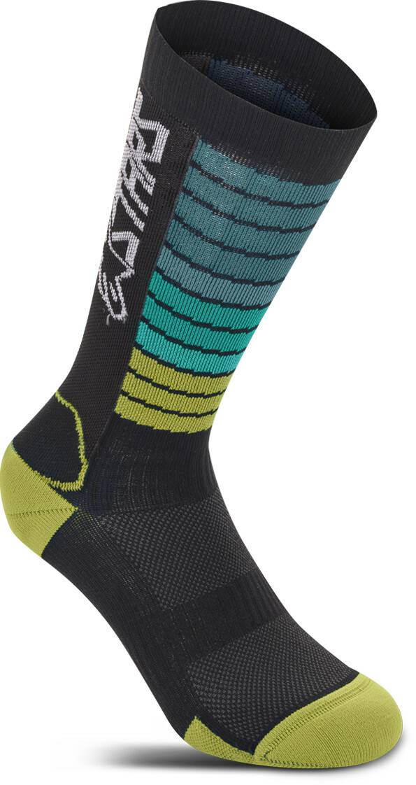 Alpinestars Drop 22 Socken schwarz/blau/gelb Motorrad Unterwäsche