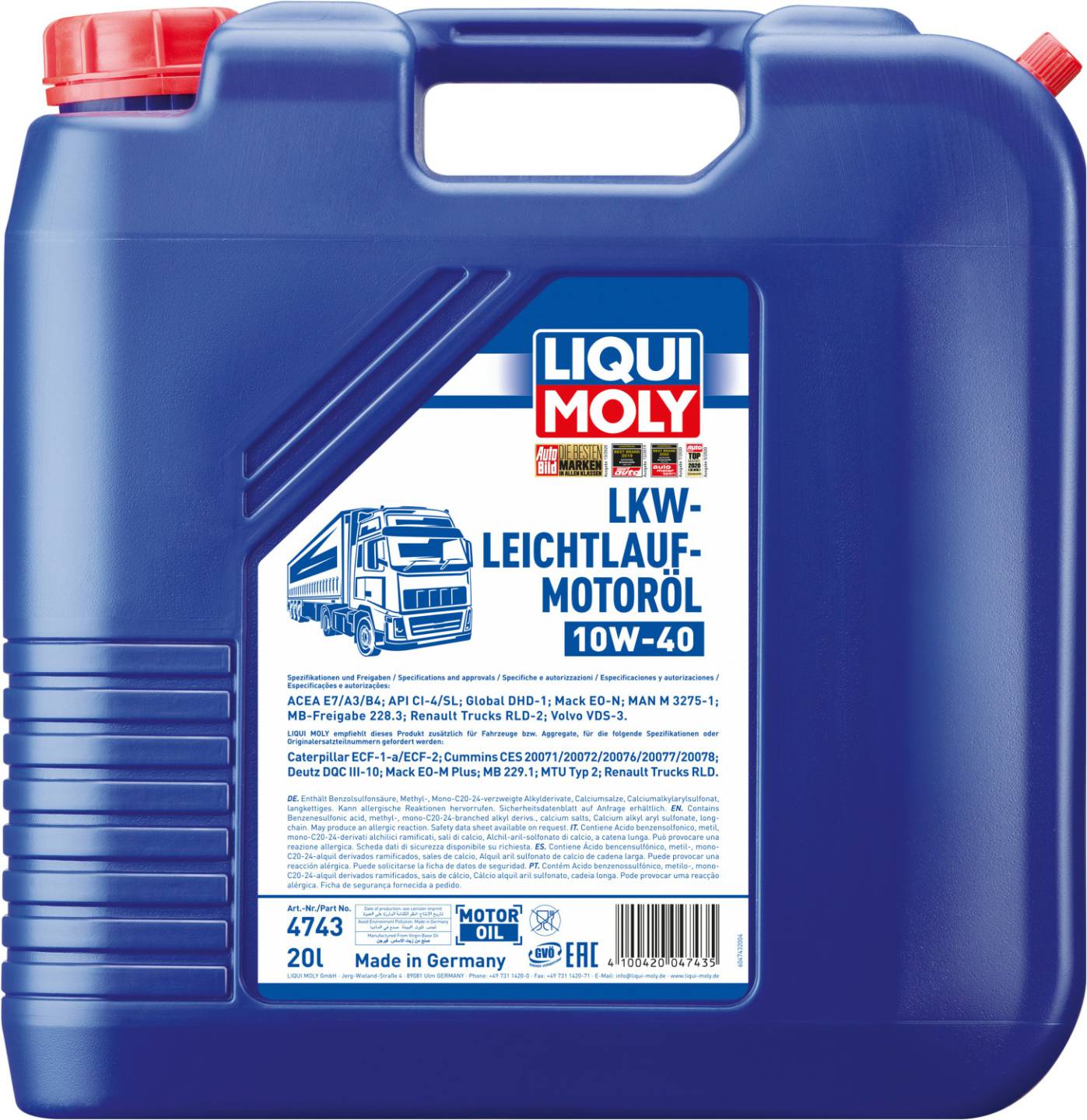 LIQUI MOLY LKW-Leichtlauf-Motoröl 10W-40 (20 l) Motoröle