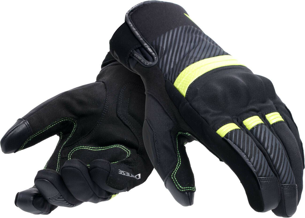 Dainese Fulmine D-Dry Glovesblack/yellow fluo/dark grey Motorradhandschuhe