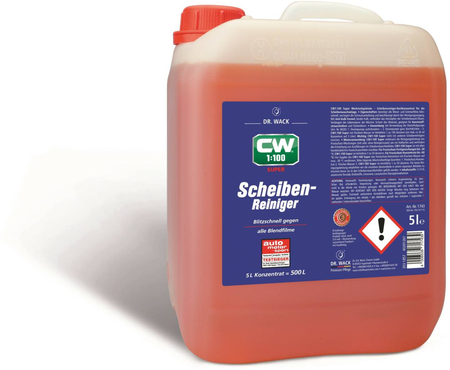 Scheibenreiniger F100 CW1:100 1743 (5000 ml)