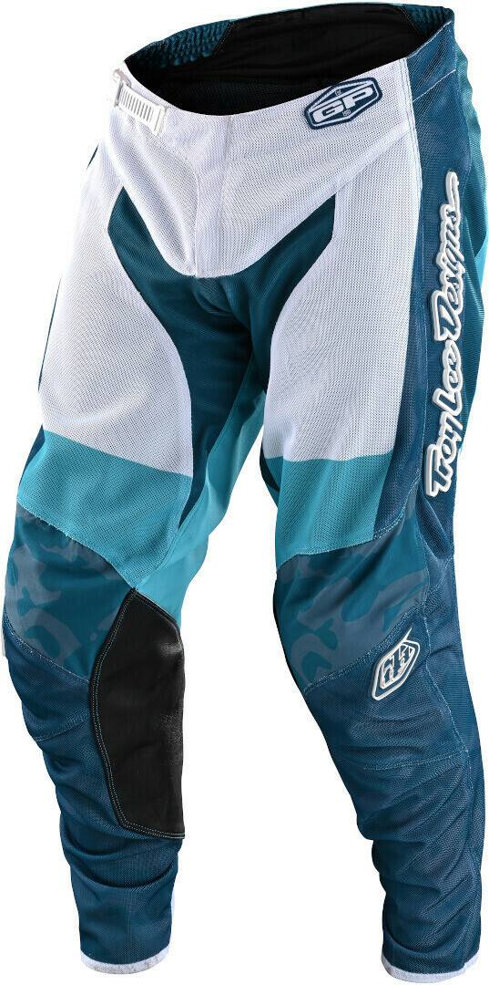 Motorradhosen Troy Lee Designs GP Air Veloce Camo Motocross Pants white/blue