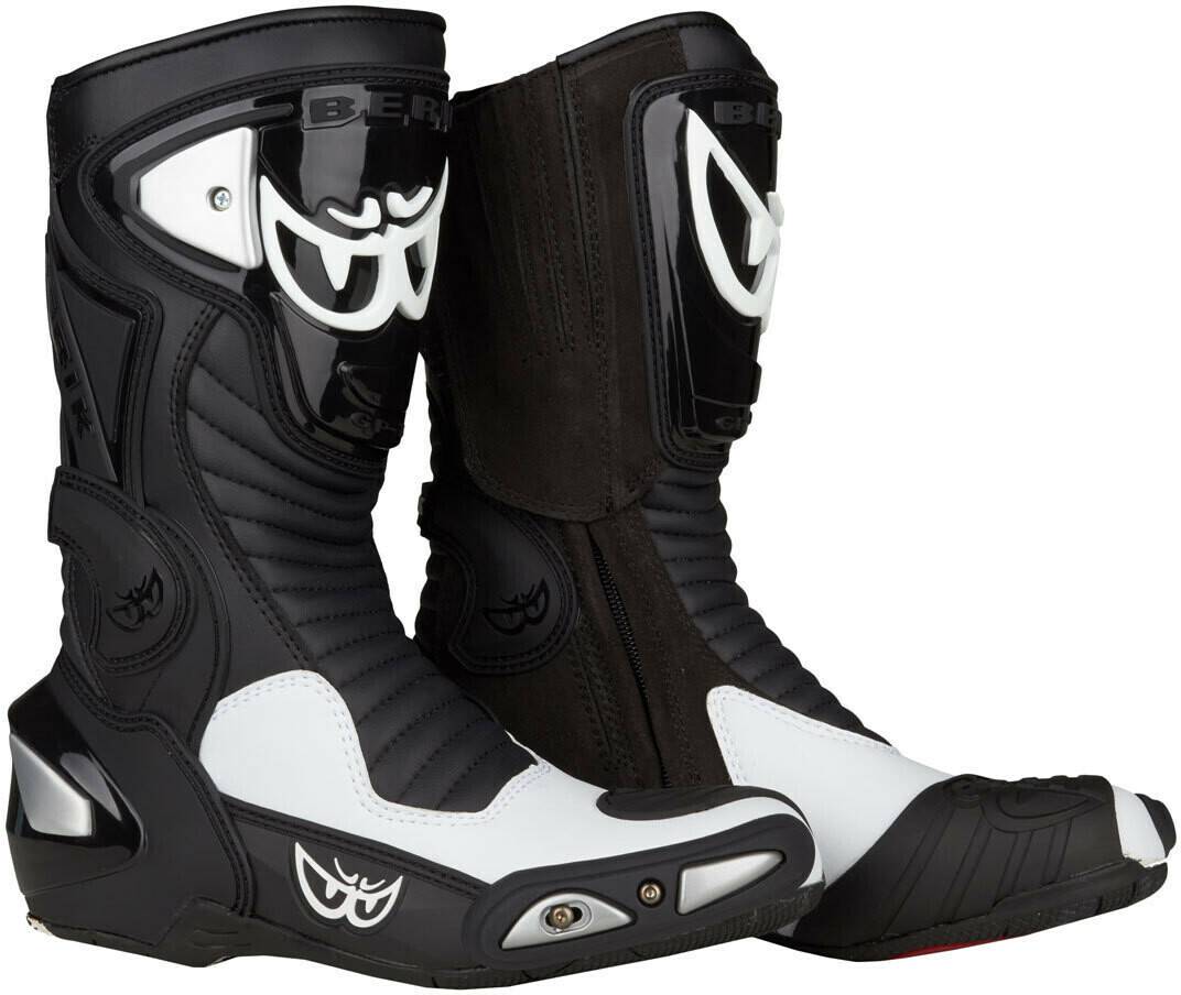 Motorradstiefel Berik Race-X Stiefelschwarz/weiss