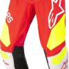 Motorradhosen Alpinestars Techstar Factory S21 Hoseweiß/neon-rot/neon-gelb