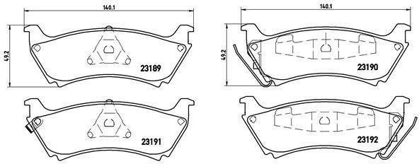 Auto-Bremsanlagen Brembo Bremsbeläge mit Zubehör hinten für Mercedes-Benz M-Klasse (P 50 040)