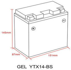 Saito YTX14-BS 12V 12 AH SAE200A Motorradbatterien