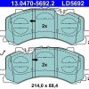 Auto-Bremsanlagen ATE Bremsbelagsatz - Scheibenbremse Ceramic mit Zubehör vorne rechts links für Audi Q7 A8 A7, VW Touareg (13.0470-5692.2)