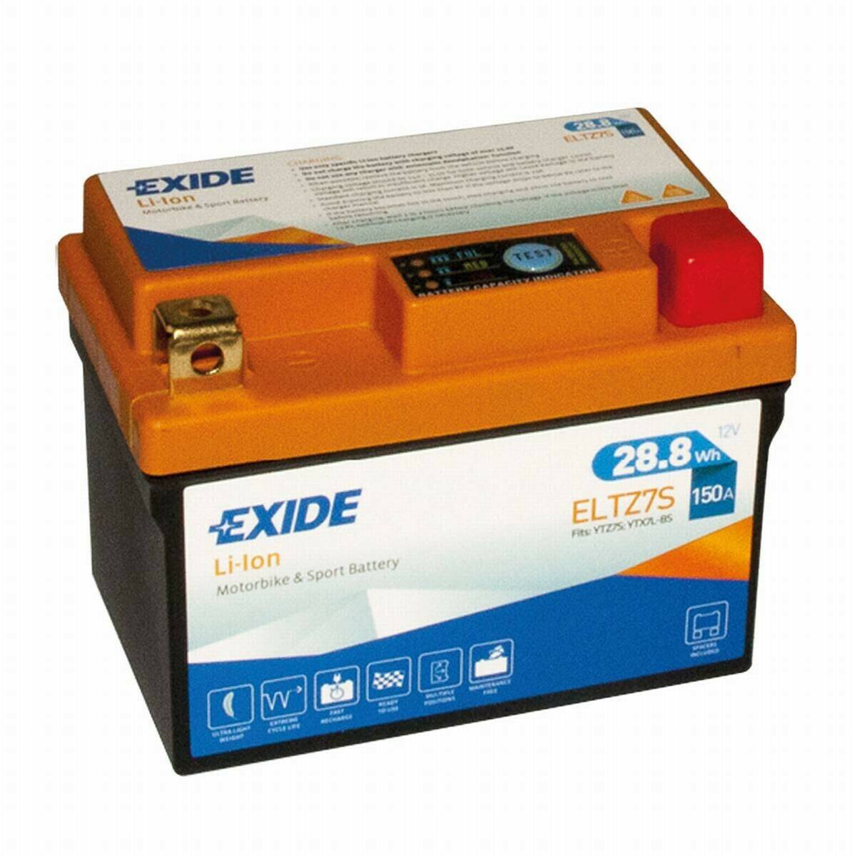 Motorradbatterien Exide ELTZ7S Li-Ion 12V 2,4Ah