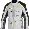 Motorradjacken GMS Everest 3in1 Textiljacke wasserdicht Hellgrau/Schwarz/Neon-Gelb