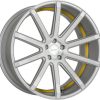 Corspeed Deville (8,5x19)silver brushed surface / Undercut Color trim yellow Corspeed Deville (8,5x19)