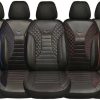 Sitzbezüge Bremer Sitzbezüge VW Crafter Gen. 1 Fahrer & Beifahrer ab 2006-2016 2er Pack in Schwarz/Rote Naht (PS802)